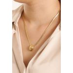 Colar Fita Com Pingente Oval Banhado a Ouro 