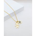 Colar Menino e Inicial Personalizada Banhado a Ouro 