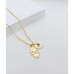 Colar Menina e Inicial Personalizada Banhado a Ouro