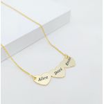Colar Três Corações Personalizados Banhado a Ouro