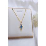 Colar Pingente Menino Pedra Banhado a Ouro