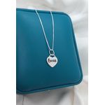 Colar Em Prata 925 Com Pingente Coração Alça Personalizado Com Um Nome Simples Ou Inicial