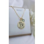 Colar Redondo Personalizado Anjinho Com Ponto De Luz Banhado a Ouro