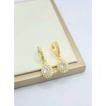 Brinco Argola Gota Zircônias Banhada a Ouro