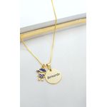 Colar Personalizado Com Pingente Menino (a) Cravejado em Zircônias Banhado a Ouro