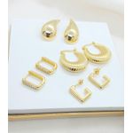Kit de Brincos Banhados a Ouro 