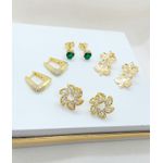 Kit de Brincos Banhados a Ouro
