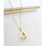 Colar Com Seja Forte e Corajosa Banhado à Ouro 