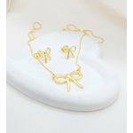 Conjunto Laço Banhado a Ouro