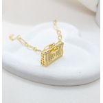 Pulseira Pingente Bolsa Cravejado em Microzircônias Banhada a Ouro