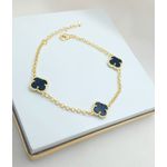 Pulseira 3 Trevos Trevo Banhada a Ouro