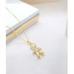 Colar Menino Com Detalhes em Microzircônias Banhado a Ouro