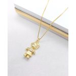 Colar Menina Com Detalhes em Microzircônias Banhado a Ouro 