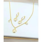 Conjunto Infantil Colar E Brinco Argola Banhado a Ouro