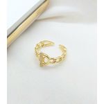 Anel Ajustável Circulo Elos Banhado a Ouro 