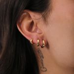 Trio Argola Redonda Lisa Banhado a Ouro 