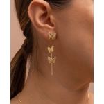Brinco Borboletas Penduradas Banhado a Ouro 