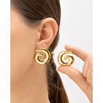 Brinco Formato Caracol Banhado a Ouro 