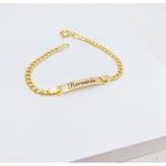 Pulseira Personalizada Infantil Chapinha Banhada a Ouro