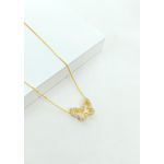 Colar Borboleta Cravejada em Zircônias Banhado a Ouro 