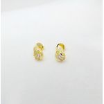 Brinco De Gota Pequeno Com Zircônias Banhado à Ouro