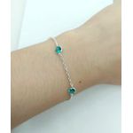 Pulseira Zircônia 5MM Verde Claro Em Prata 925