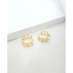 Brinco Argola Corações Banhado a Ouro 