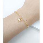 Pulseira Pingente Coração Banhada a Ouro 