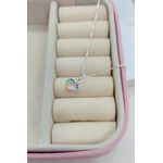 Corrente Infantil Pingente Coração Cravejado Em Prata 925