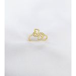 Anel Corações Banhado a Ouro