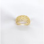 Anel Corações Cravejados Com Zircônias Banhado à Ouro