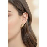 Brinco Banhado a Ouro Com Detalhe Zircônias 