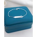 Pulseira Infantil Personalizável De Chapinha 14cm Em Prata 925