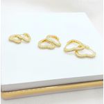 Trio De Brincos De Argolas Coração Com Zircônias Banhado a Ouro 