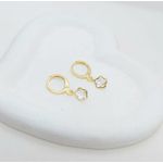 Argola Flor Infantil Banhado a Ouro