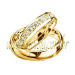 Aliança de casamento ou noivado linha diamantes em ouro 18K largura 4,5 mm