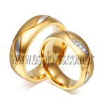 Aliança duo color de casamento ou noivado com brilhante personalizado em ouro amarelo largura 8,0mm