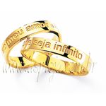 Aliança Reta De Casamento Ou Noivado Personalizada Ouro Amarelo 18K Largura 4,00mm