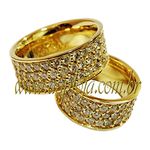 Par de alianças para Noivado ou Casamento linha diamante em ouro amarelo ou branco 18K-750 8.00 mm