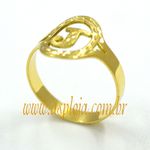 Anel Em Ouro 18K Personalizado Letra Inicial do Nome