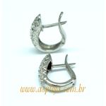 Brinco em Ouro Branco 18K com 32 Pedras de Diamantes