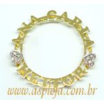 Pingente Mandala Ouro 18K Com Nomes Personalizados e 6 Diamantes de 1,5 Pontos