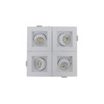 Spot Recuado Quádruplo Branco Para Mini Dicroica Mr11 Led Medidas 14x14cm