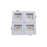 Spot Recuado Quádruplo Branco Para Mini Dicroica Mr11 Led Medidas 14x14cm