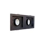 Spot Recuado Duplo Preto Para Dicroica Mr16 Led Medidas 20x10cm