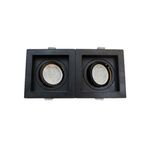 Spot Recuado Duplo Preto Para Dicroica Mr16 Led Medidas 20x10cm