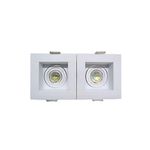 Spot Recuado Duplo Branco Para Mini Dicroica Mr11 Led Medidas 07 x 14cm