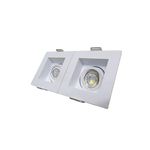 Spot Recuado Duplo Branco Para Mini Dicroica Mr11 Led Medidas 07 x 14cm