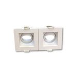 Spot Recuado Duplo Branco Para Dicroica Mr16 Led Medidas 20x10cm (sem Lâmpadas)