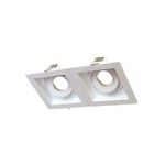 Spot Recuado Duplo Branco Para Dicroica Mr16 Led Medidas 20x10cm (sem Lâmpadas)